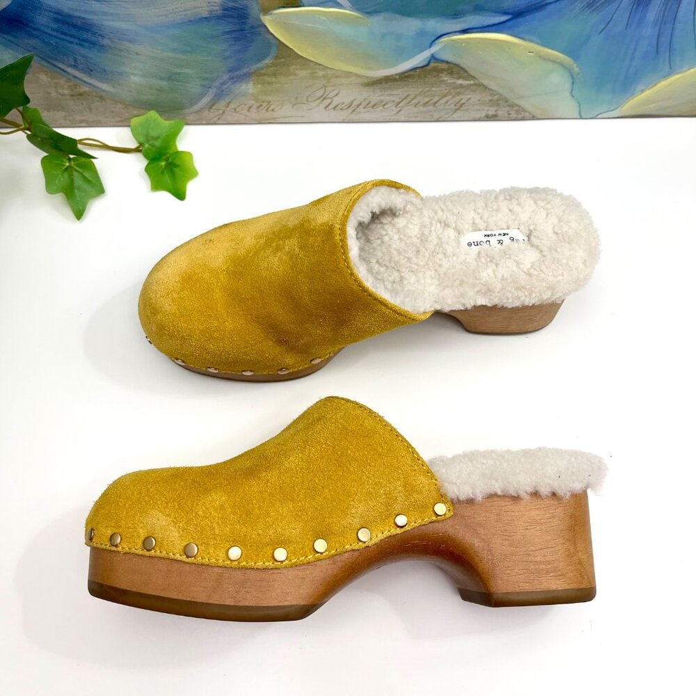 Rag & Bone Mara Clog - Shearling, Heeled Clog Size 35‎ / US 5.5 - Picture 6 of 13